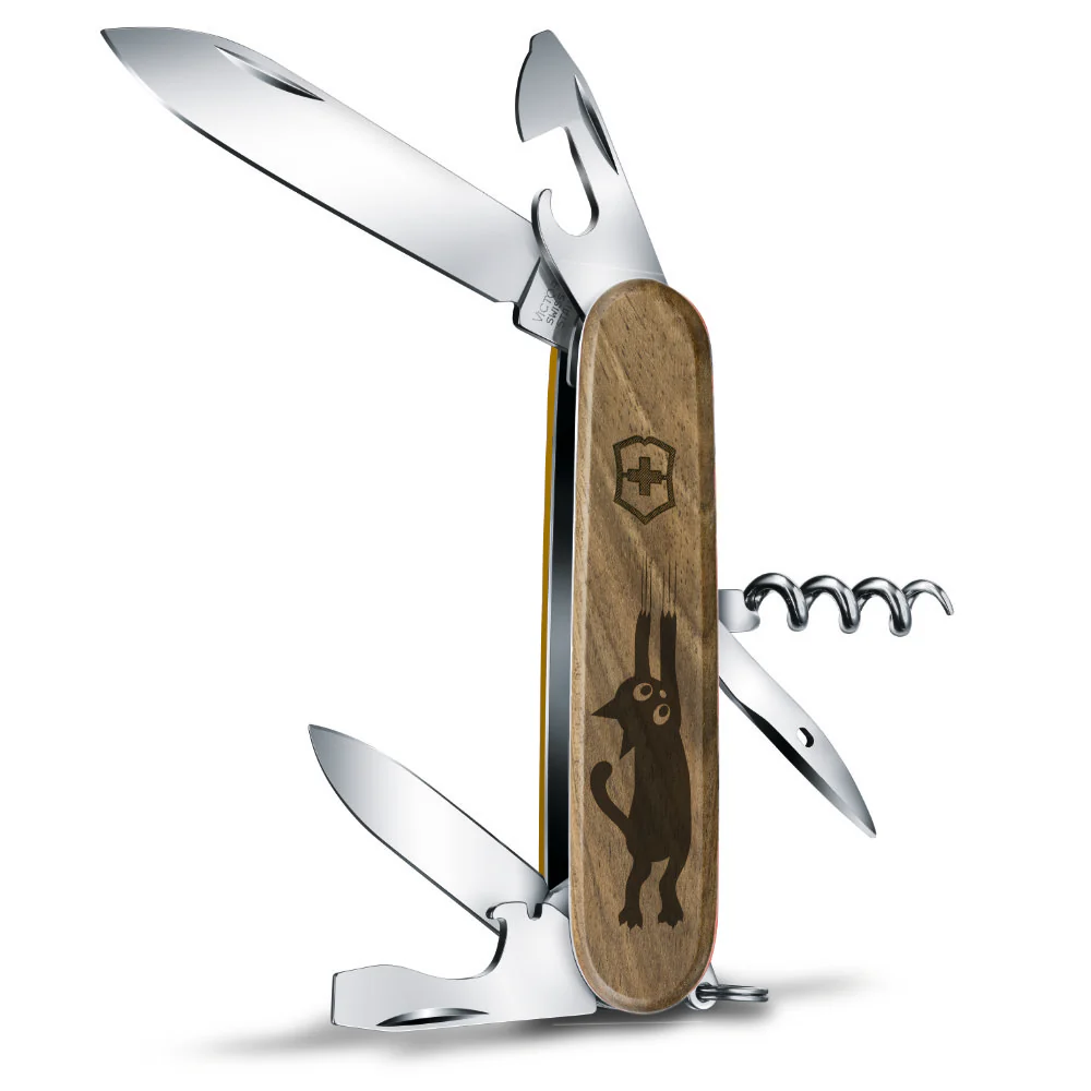 Victorinox Personalized Cats Spartan Hardwood Walnut Designer Swiss Army Knife - Image 4