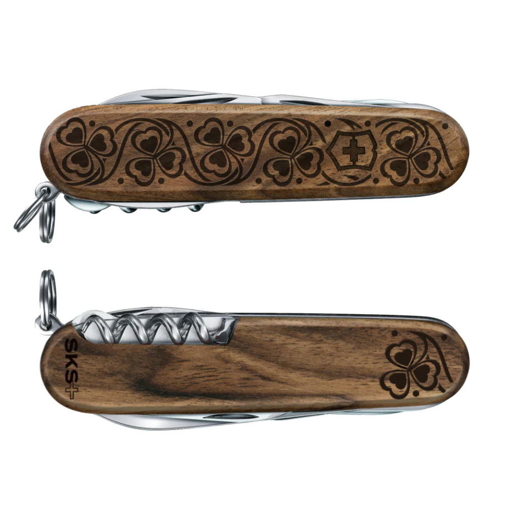 Victorinox Personalized Celtic Huntsman Hardwood Walnut Designer Swiss Army Knife - Image 2