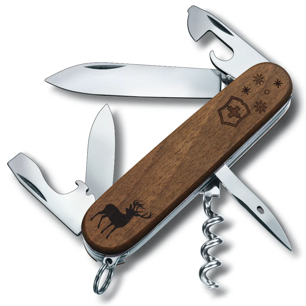 Victorinox Personalized Reindeer Spartan Hardwood Walnut Designer Swiss Army Knife - Image 3