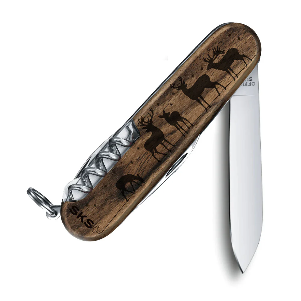 Victorinox Personalized Reindeer Spartan Hardwood Walnut Designer Swiss Army Knife - Image 4