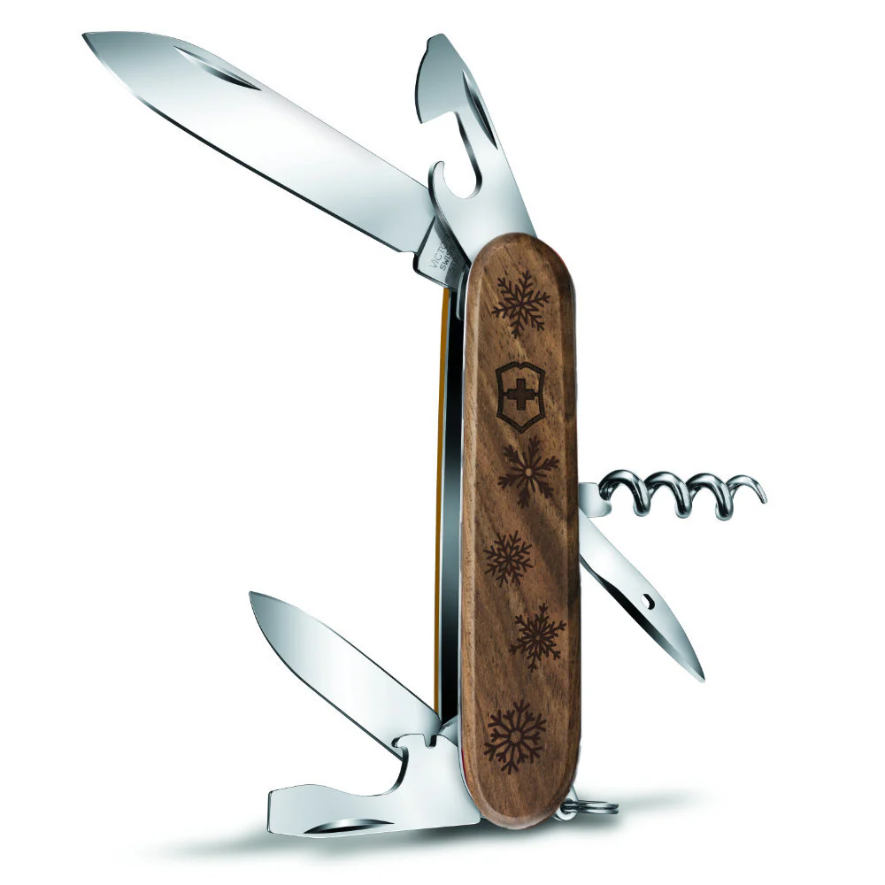Victorinox Personalized Snowflakes Spartan Hardwood Walnut Designer Swiss Army Knife - Image 2
