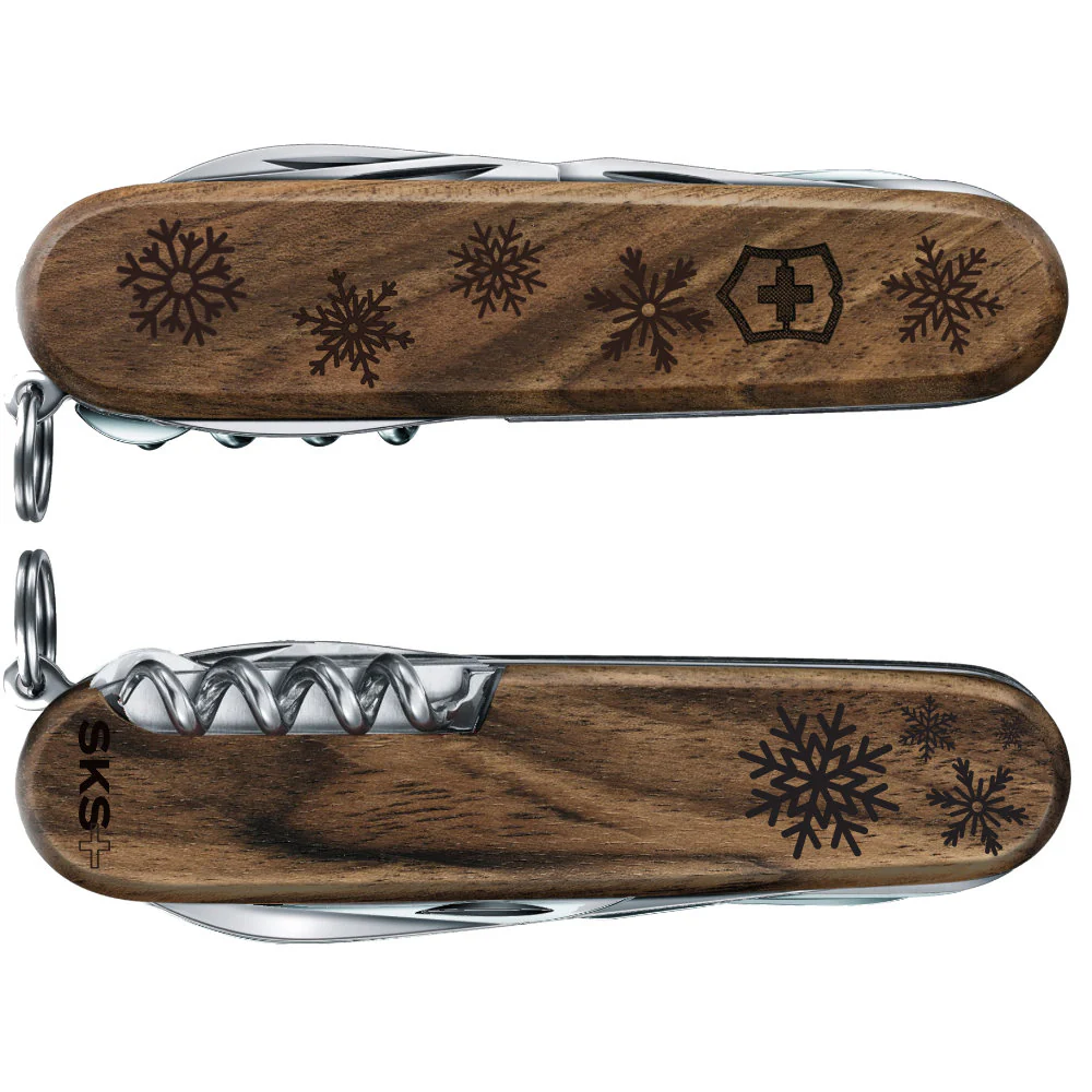 Victorinox Personalized Snowflakes Spartan Hardwood Walnut Designer Swiss Army Knife - Image 3