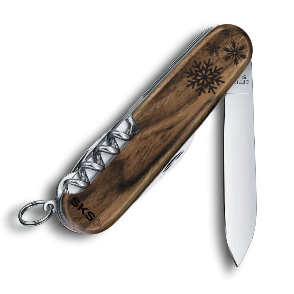 Victorinox Personalized Snowflakes Spartan Hardwood Walnut Designer Swiss Army Knife - Image 4