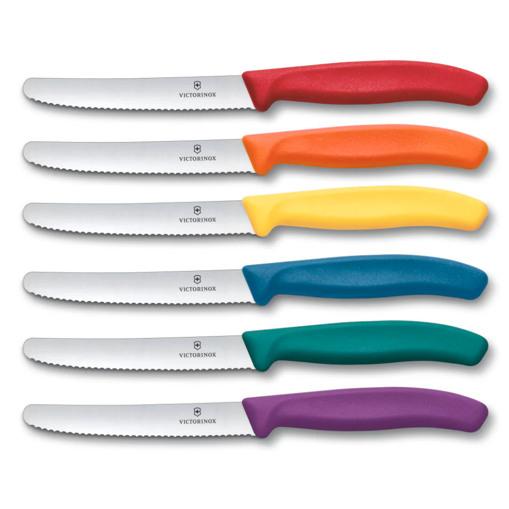 Victorinox Swiss Classic Colorful 6-Piece 4.5" Serrated Utility Knife Set by Victorinox
